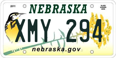 NE license plate XMY294