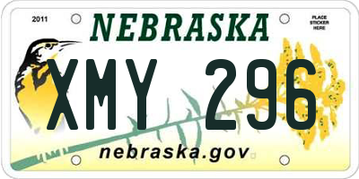 NE license plate XMY296