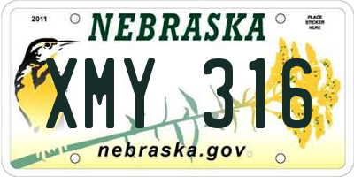 NE license plate XMY316