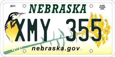 NE license plate XMY355