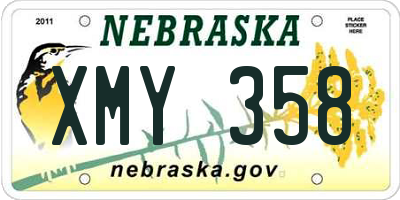 NE license plate XMY358