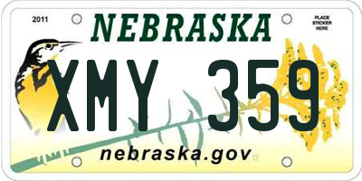NE license plate XMY359