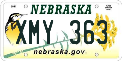 NE license plate XMY363