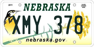 NE license plate XMY378