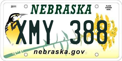 NE license plate XMY388