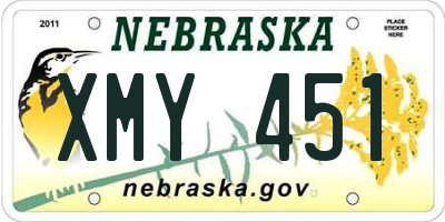 NE license plate XMY451