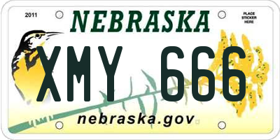 NE license plate XMY666