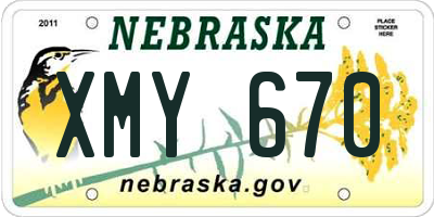 NE license plate XMY670