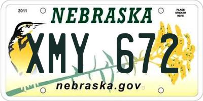 NE license plate XMY672