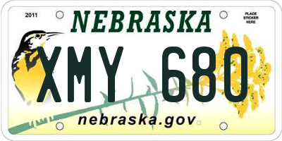 NE license plate XMY680