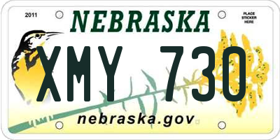 NE license plate XMY730