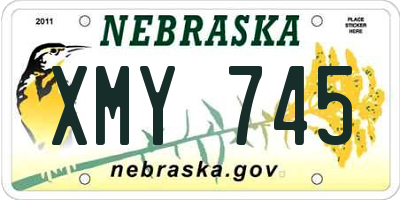 NE license plate XMY745