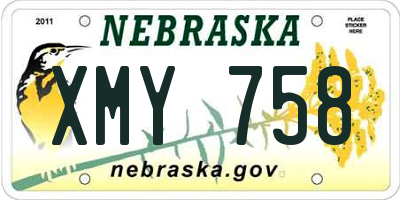 NE license plate XMY758