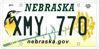 NE license plate XMY770