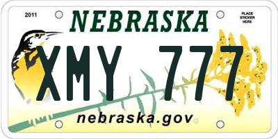 NE license plate XMY777
