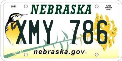 NE license plate XMY786
