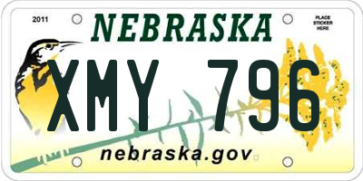 NE license plate XMY796