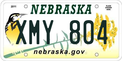 NE license plate XMY804