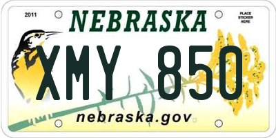 NE license plate XMY850