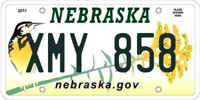 NE license plate XMY858