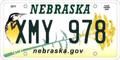 NE license plate XMY978