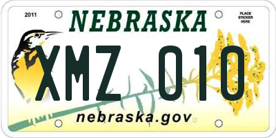 NE license plate XMZ010