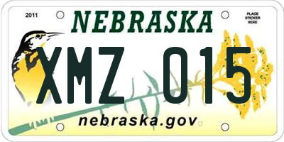 NE license plate XMZ015