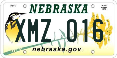 NE license plate XMZ016