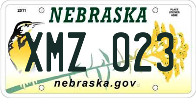 NE license plate XMZ023