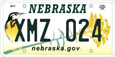 NE license plate XMZ024