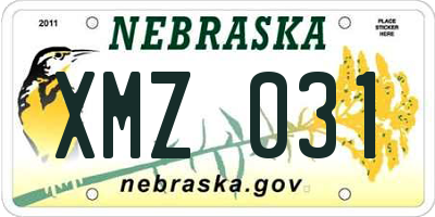 NE license plate XMZ031