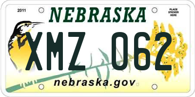NE license plate XMZ062
