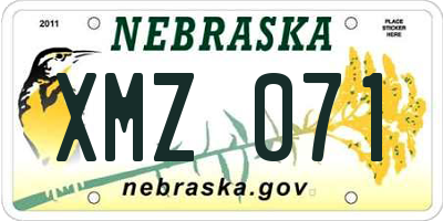 NE license plate XMZ071