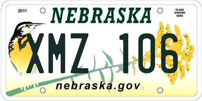 NE license plate XMZ106