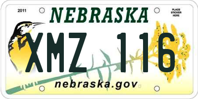 NE license plate XMZ116
