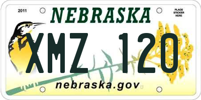 NE license plate XMZ120