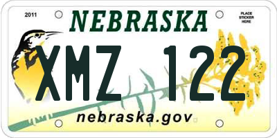 NE license plate XMZ122