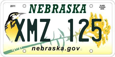 NE license plate XMZ125