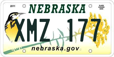 NE license plate XMZ177
