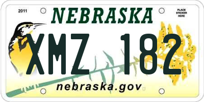 NE license plate XMZ182