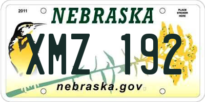 NE license plate XMZ192