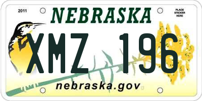 NE license plate XMZ196