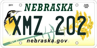 NE license plate XMZ202
