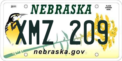 NE license plate XMZ209