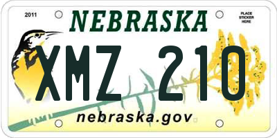 NE license plate XMZ210