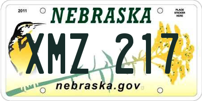 NE license plate XMZ217