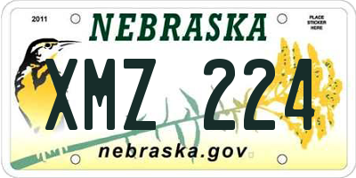 NE license plate XMZ224