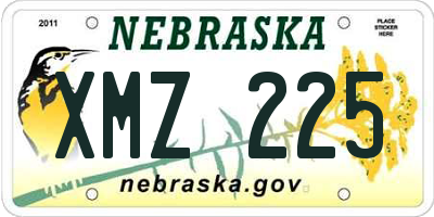 NE license plate XMZ225