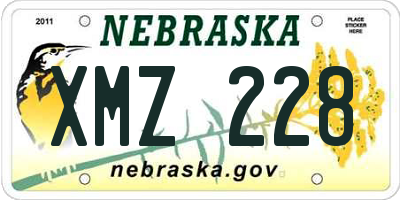 NE license plate XMZ228
