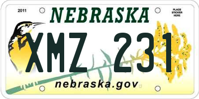 NE license plate XMZ231